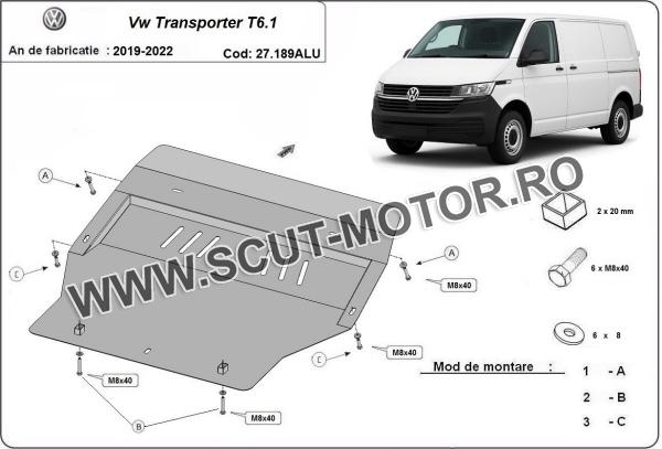 Scut motor din aluminiu Volkswagen Transporter T6.1 3