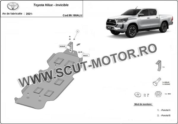 Scut rezervor din aluminiu Toyota Hilux  Invicible 3