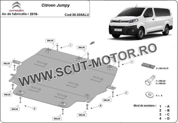 Scut motor din aluminiu Citroen Jumpy 2