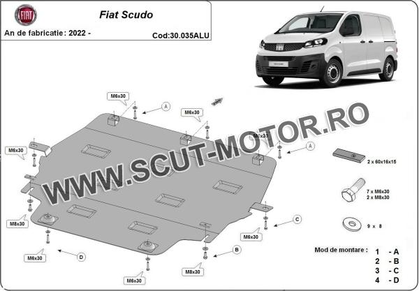 Scut motor din aluminiu Fiat Scudo 2