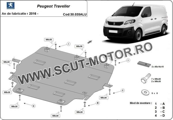 Scut motor din aluminiu Peugeot Traveller 2
