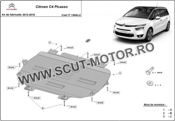 Scut motor din aluminiu Citroen C4 Picasso 2