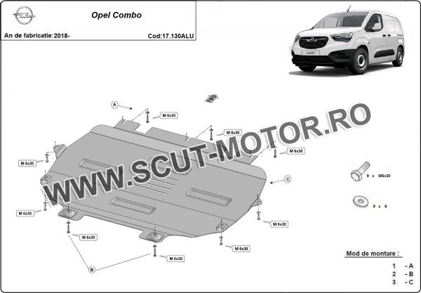 Scut motor din aluminiu Opel Combo E  2