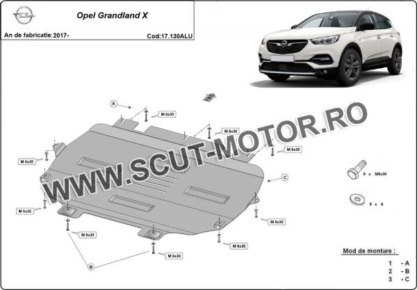 Scut motor din aluminiu Opel Grandland X 2