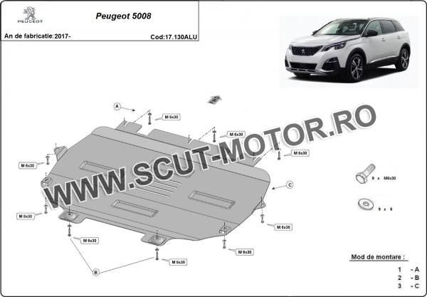 Scut motor din aluminiu Peugeot 5008 2