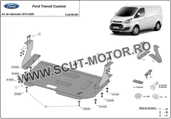 Scut motor și cutie de viteză Ford Transit Custom 2