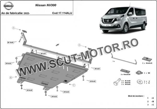 Scut motor din aluminiu Nissan NV300 2