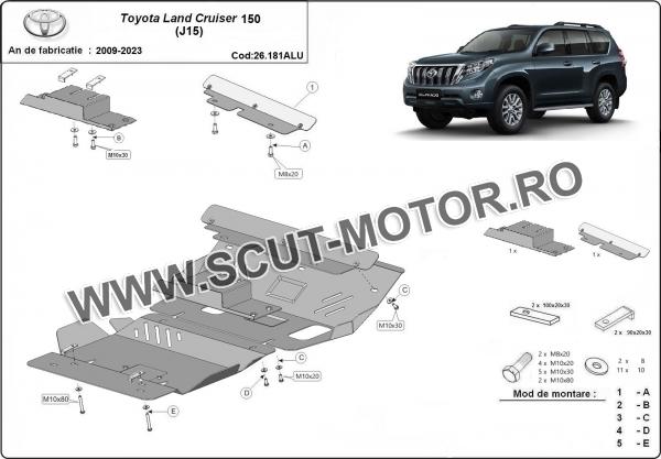Scut motor din aluminiu Toyota Land Cruiser 150 2