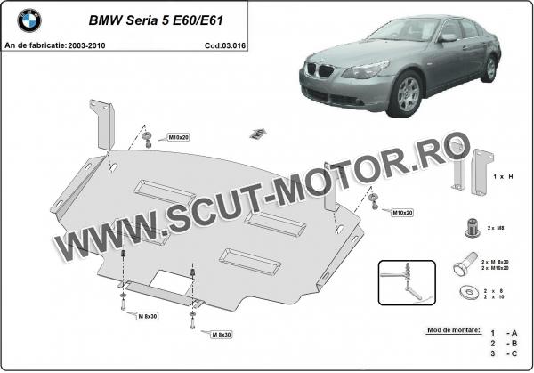 Scut motor BMW Seria 5 E60/E61 cu bară normală 2