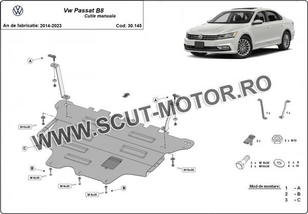 Scut motor Volkswagen Passat B8 - cutie de viteză manuală 2