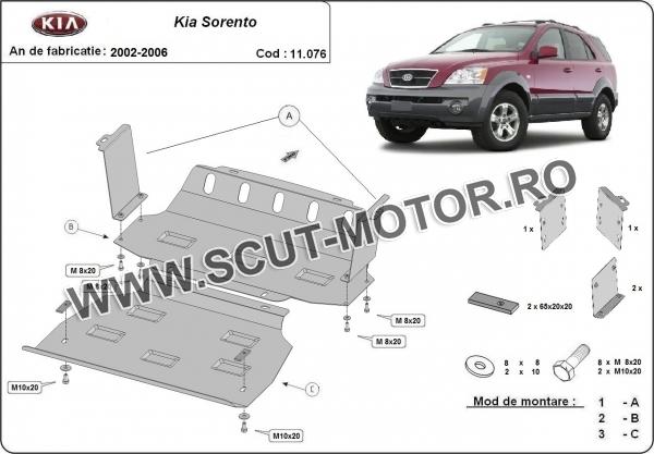 Scut motor și radiator Kia Sorento 2