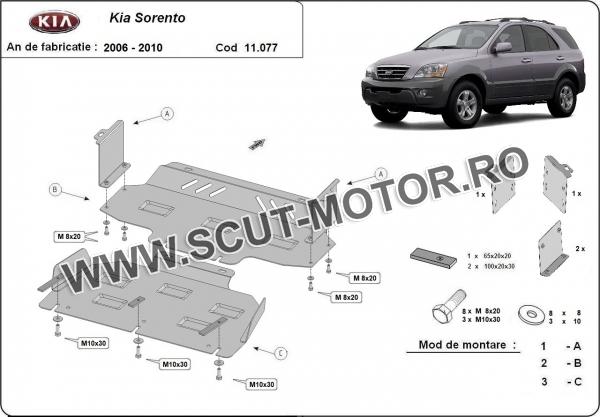 Scut motor și radiator Kia Sorento 2