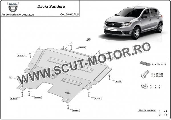 Scut motor din aluminiu Dacia Sandero 2 2