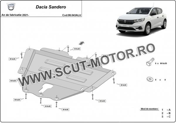 Scut motor din aluminiu Dacia Sandero 2