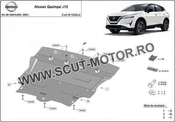 Scut motor din aluminiu Nissan Qashqai J12 2