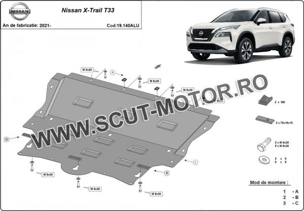 Scut motor din aluminiu Nissan X-Trail T33 2