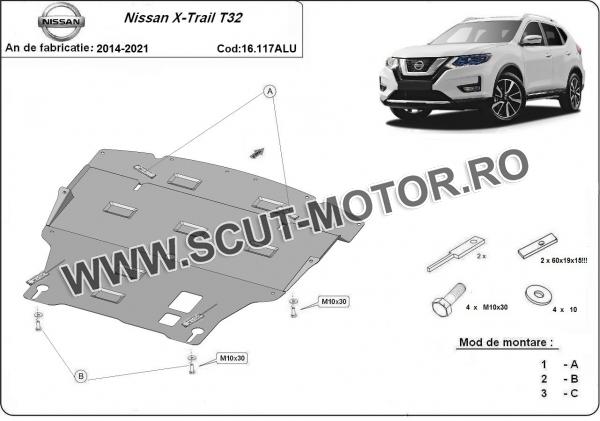 Scut motor din aluminiu Nissan X-Trail T32 2