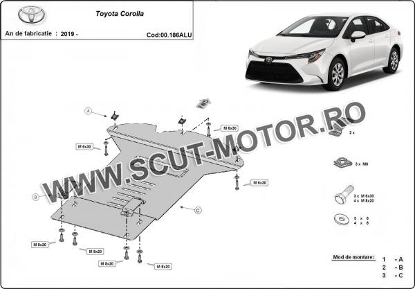 Scut antifurt din aluminiu pentru catalizator Toyota Corolla 2