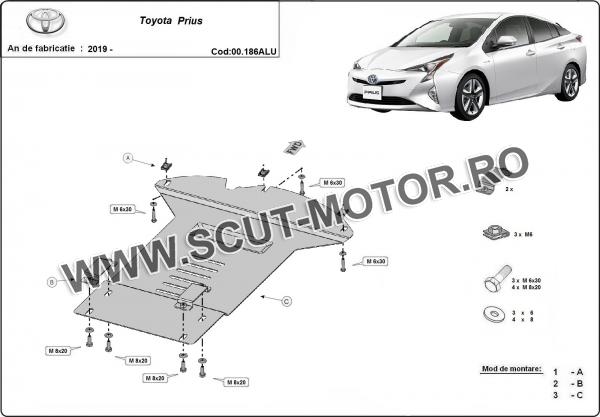Scut antifurt din aluminiu pentru catalizator Toyota Prius 2