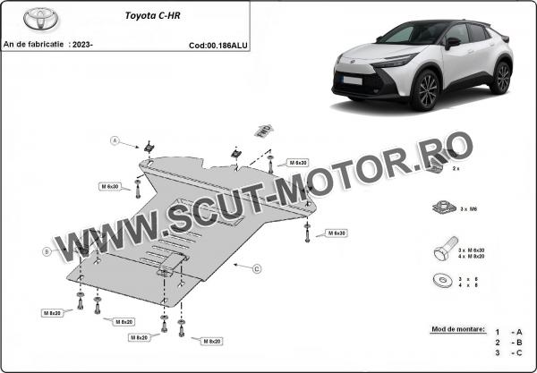 Scut antifurt din aluminiu pentru catalizator Toyota C-HR 2