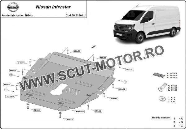 Scut motor din aluminiu Nissan Interstar 2