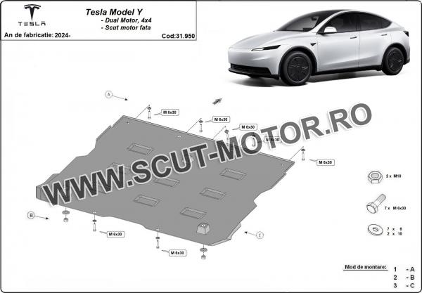 Scut motor faţă Tesla Model Y AWD 2