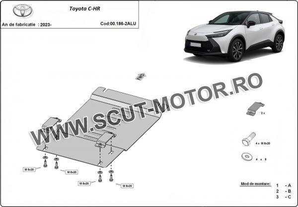 Scut antifurt din aluminiu pentru catalizator Toyota C-HR 2