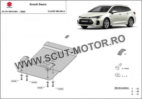 Scut antifurt din aluminiu pentru catalizator Suzuki Swace 2