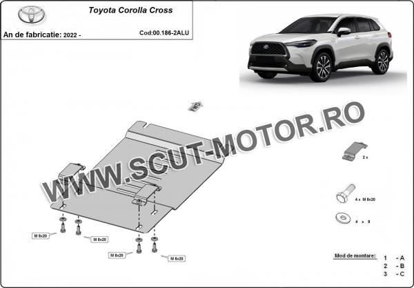 Scut antifurt din aluminiu pentru catalizator Toyota Corolla Cross 2